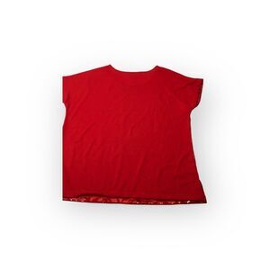 Cathy Daniels Red Sequin Tee Shirt, Med Vtg India